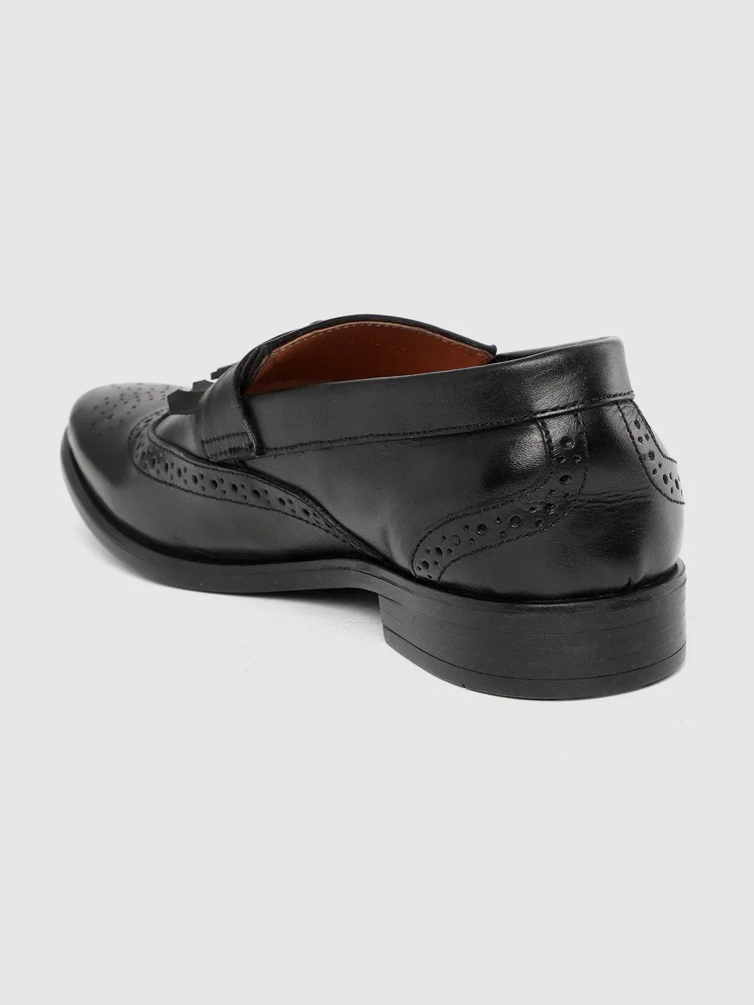 Leather Brogue Slip On Shoes