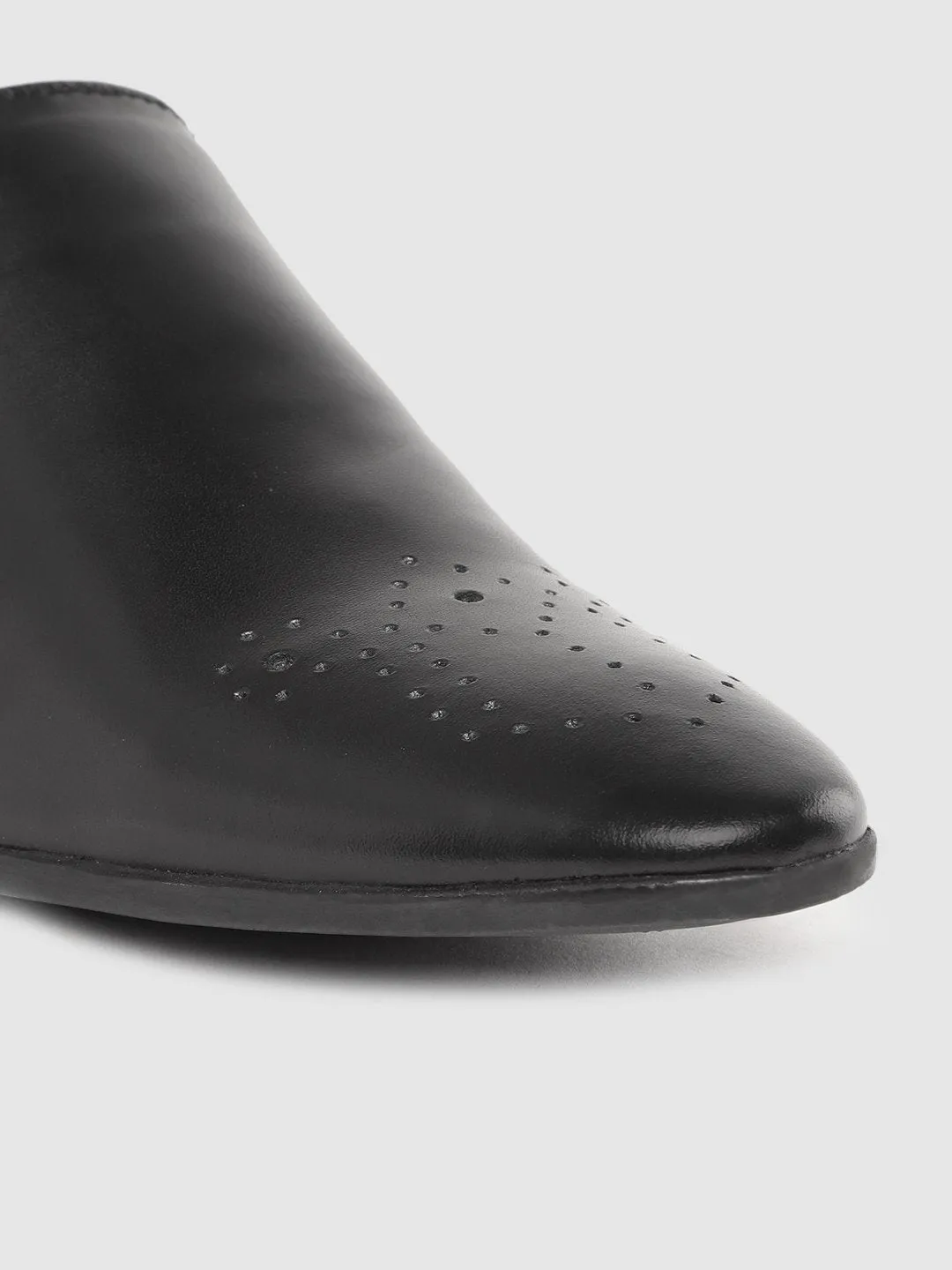 Leather Brogue Slip On Shoes