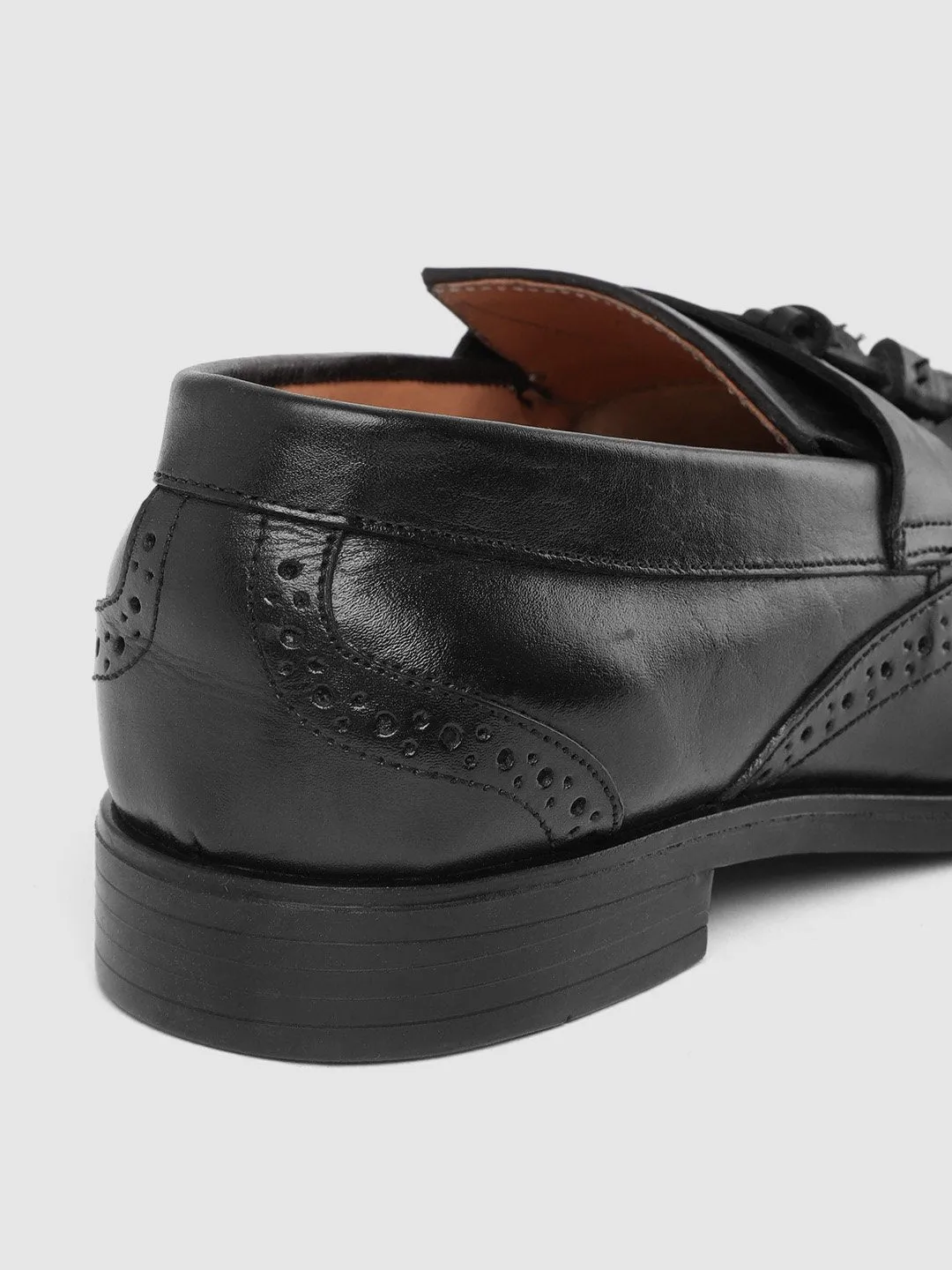 Leather Brogue Slip On Shoes