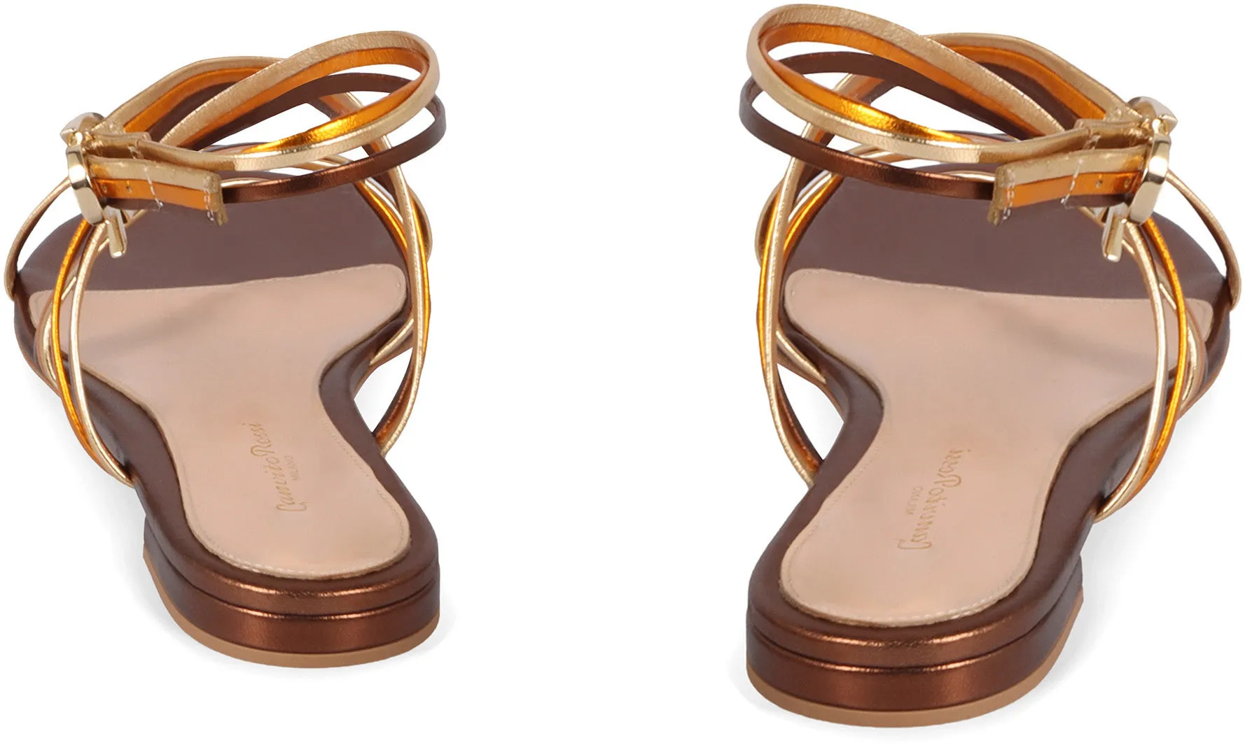 Leather flat sandals