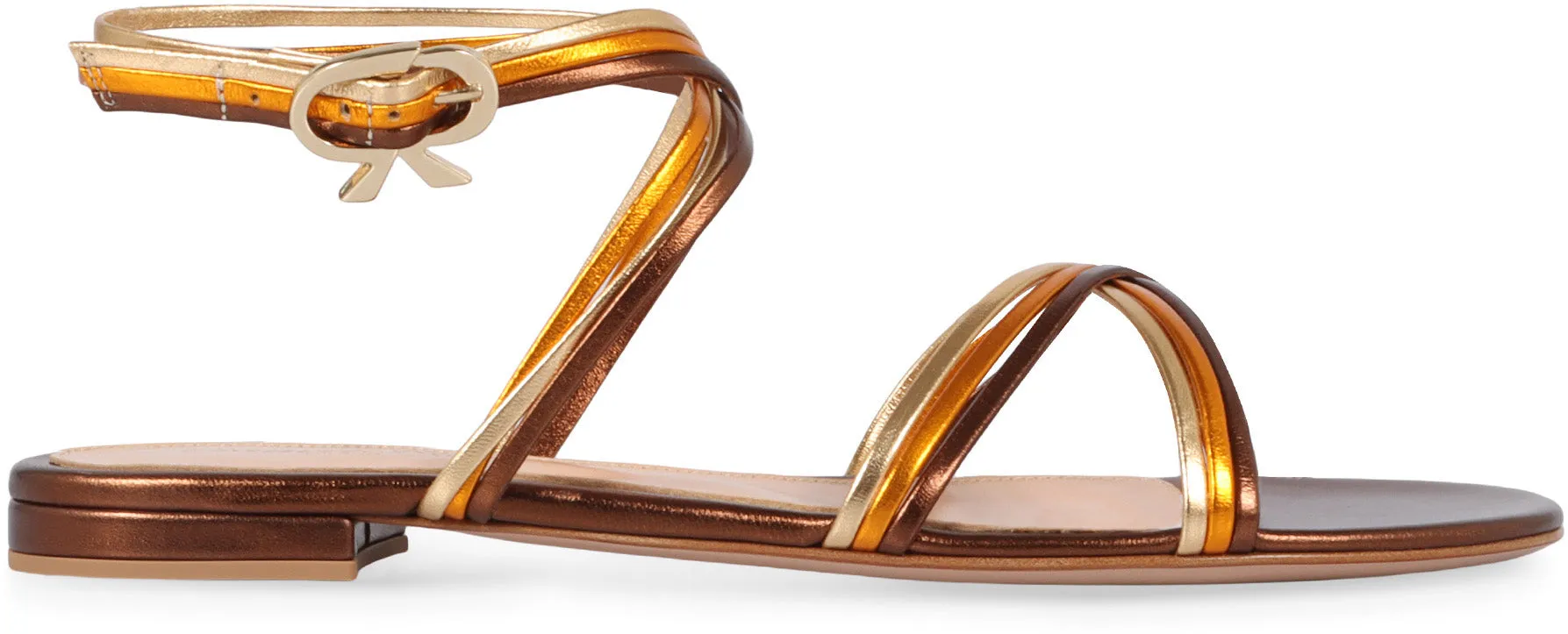 Leather flat sandals