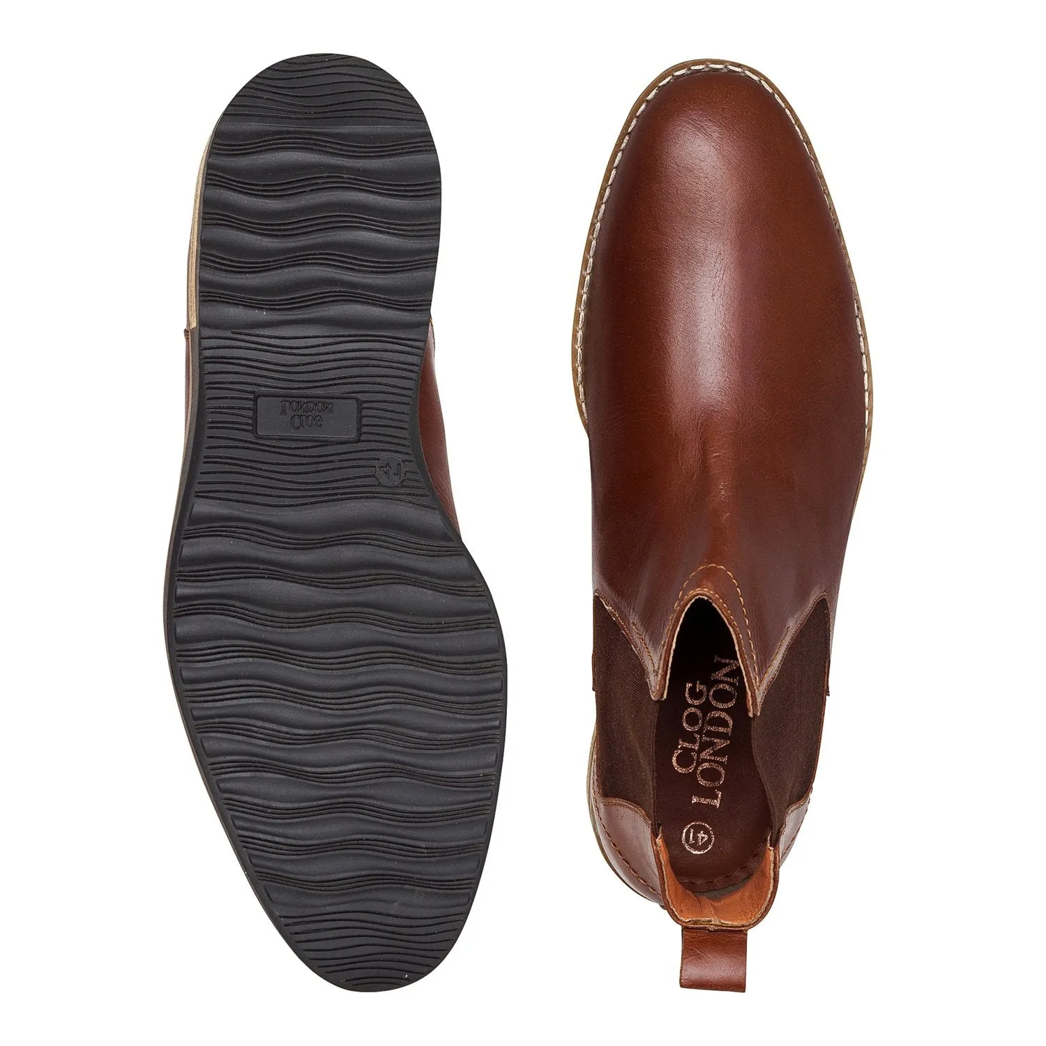 Leather High Ankle Slip On Chelsea Boots