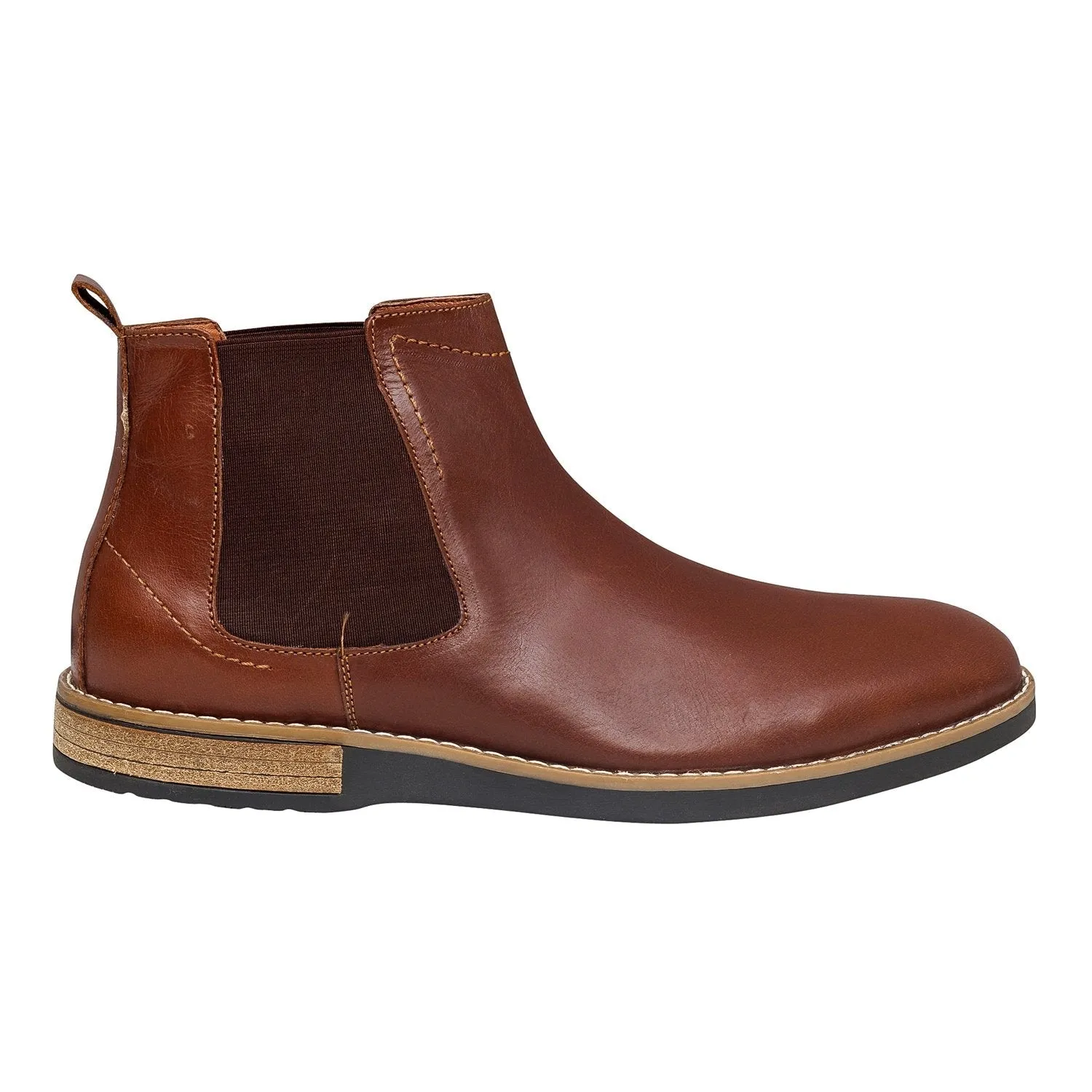 Leather High Ankle Slip On Chelsea Boots