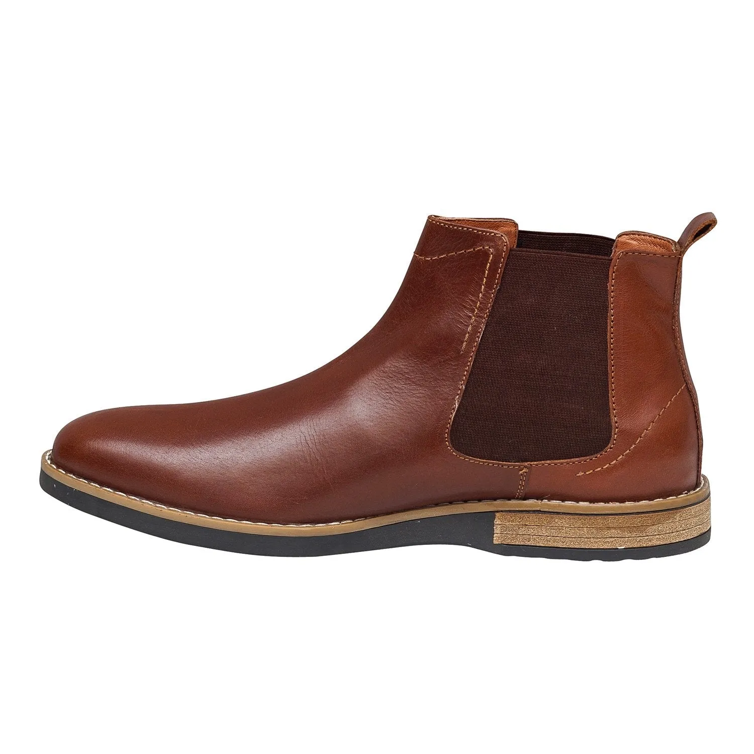 Leather High Ankle Slip On Chelsea Boots
