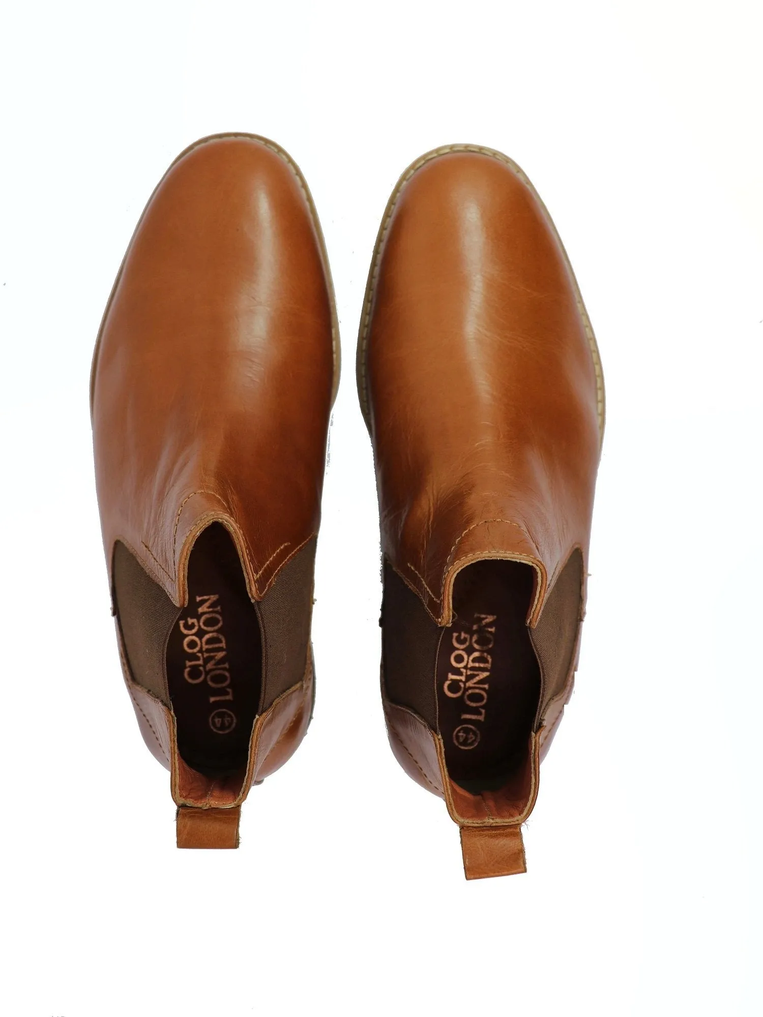 Leather High Ankle Slip On Chelsea Boots