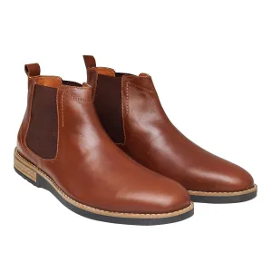 Leather High Ankle Slip On Chelsea Boots
