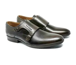 Leather Monk Strap Slip On Shoes