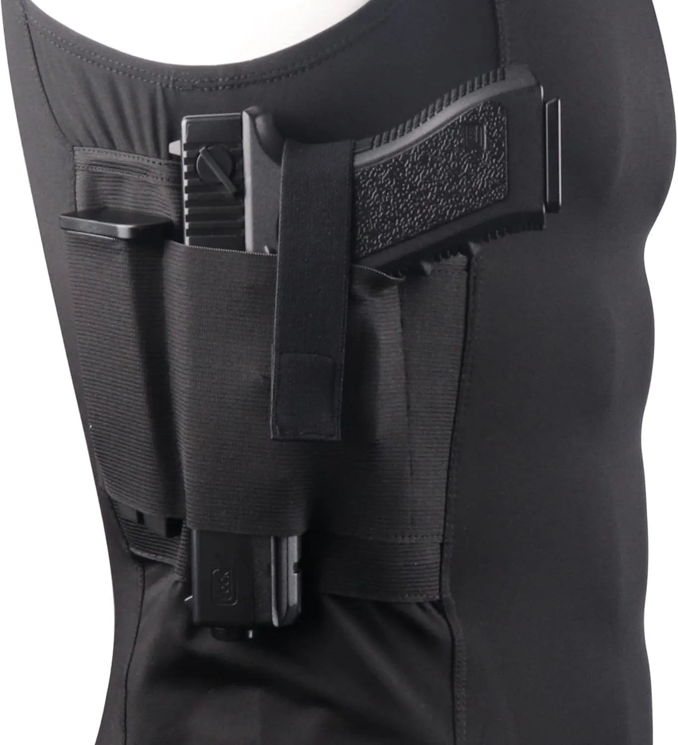 Lilcreek Scoop Neck Conceal Carry Shirts for Men: Undercover Concealed Carry Clothing with Gun Holster