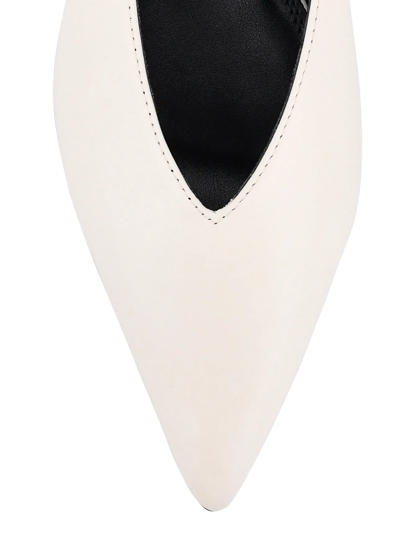 Locke Flat Pumps - Chalk White Leather