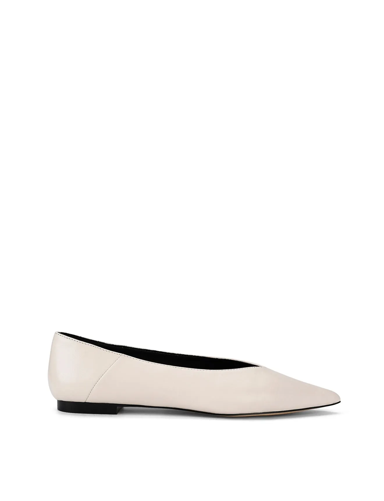Locke Flat Pumps - Chalk White Leather