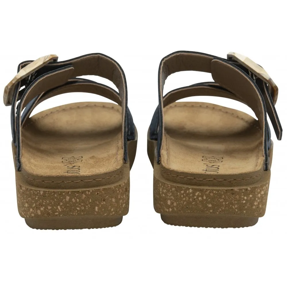 Lotus Comino Women's Crossover Strap Mule Sandal Blue