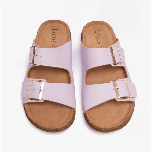 Lotus CORTONA Womens Open-Toe Mule Sandals Lilac