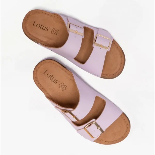 Lotus CORTONA Womens Open-Toe Mule Sandals Lilac
