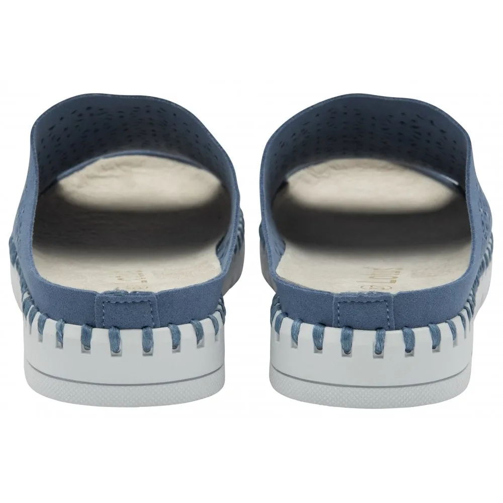 Lotus Maja Women's Open Toe Slip On Mule Blue
