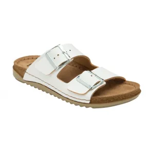 Lotus Sirmione Women's 2 Strap Slip On Mule Sandal White