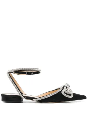 Mach & mach svarta platta sandaler med båge