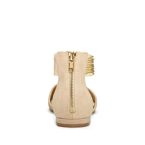 Metallic Ankle Aerosoles Flats Girl Door Ballerina Same-day shipping Straps Next Dipped Best-selling variety Bone