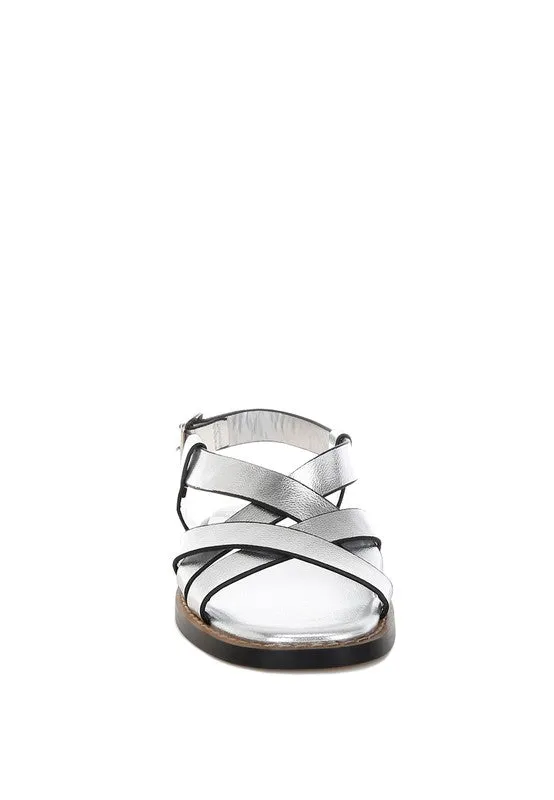 Metallic Genuine Flat Sandals