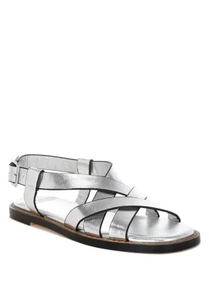 Metallic Genuine Flat Sandals