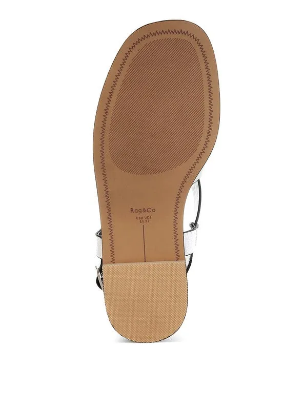 Metallic Genuine Flat Sandals