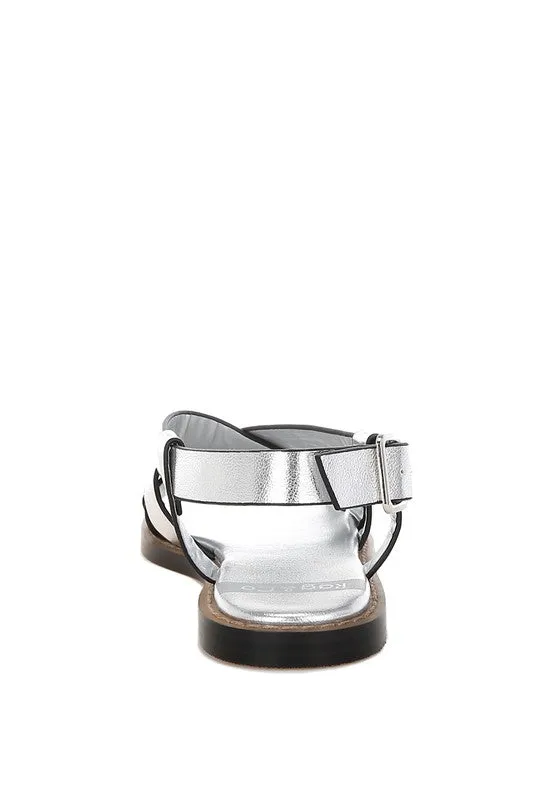 Metallic Genuine Flat Sandals