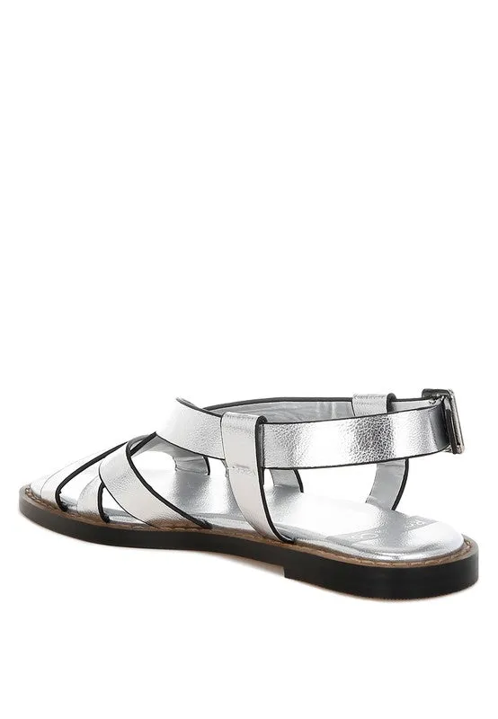 Metallic Genuine Flat Sandals