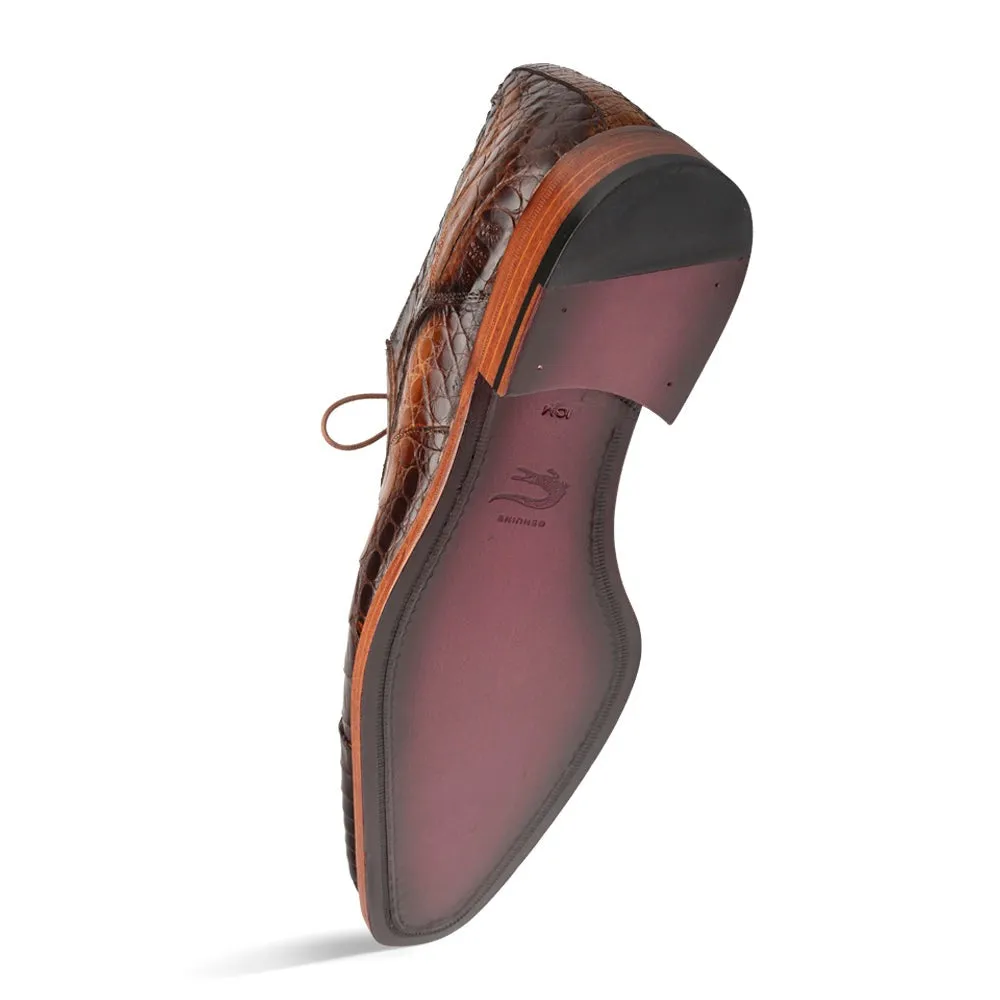 Mezlan Giovane 50032-F Men's Shoes Camel Exotic Crocodile Derby (MZ3715)