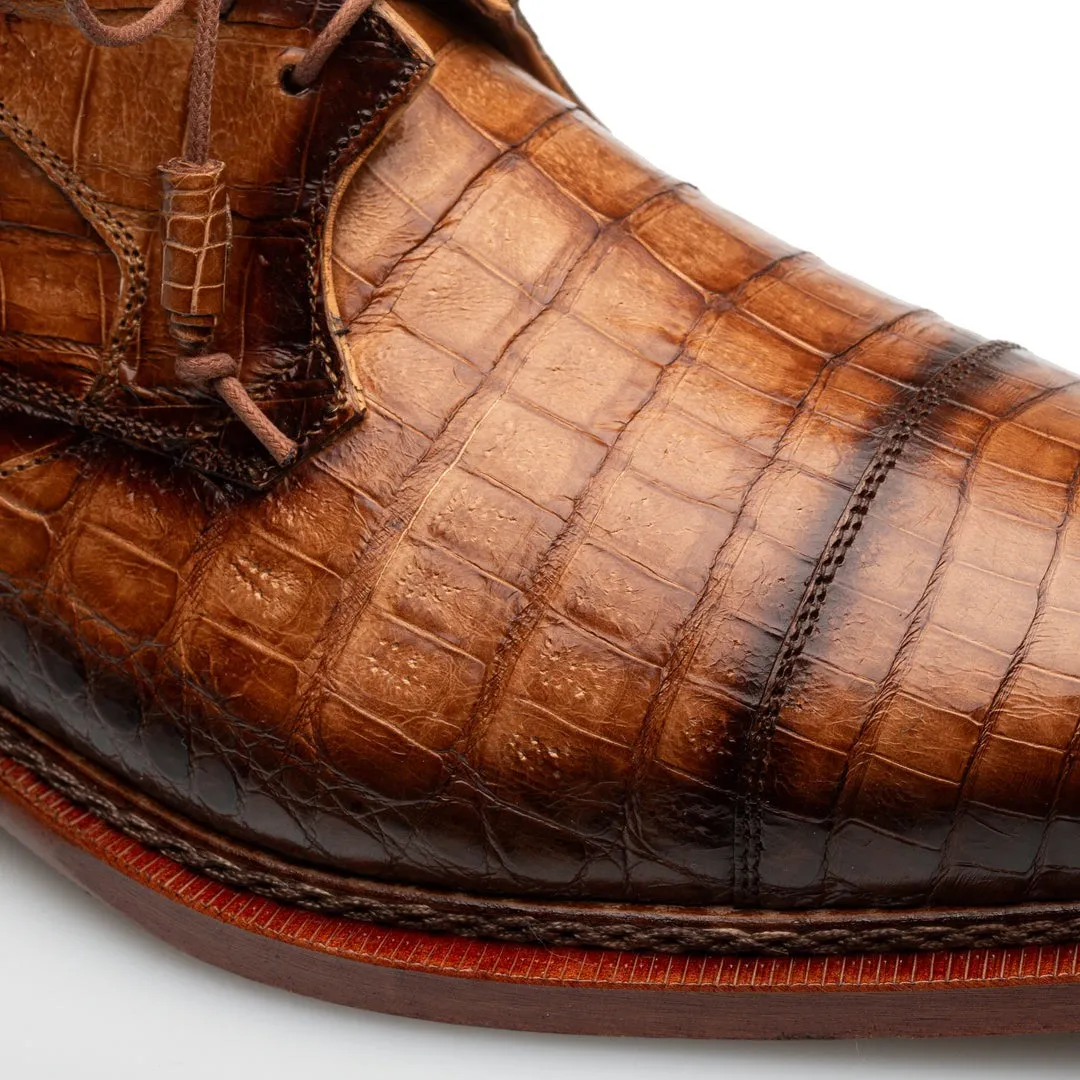 Mezlan Giovane 50032-F Men's Shoes Camel Exotic Crocodile Derby (MZ3715)