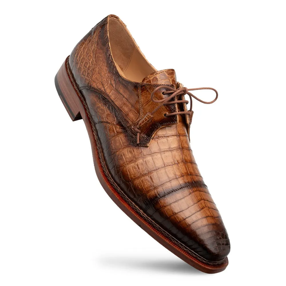 Mezlan Giovane 50032-F Men's Shoes Camel Exotic Crocodile Derby (MZ3715)