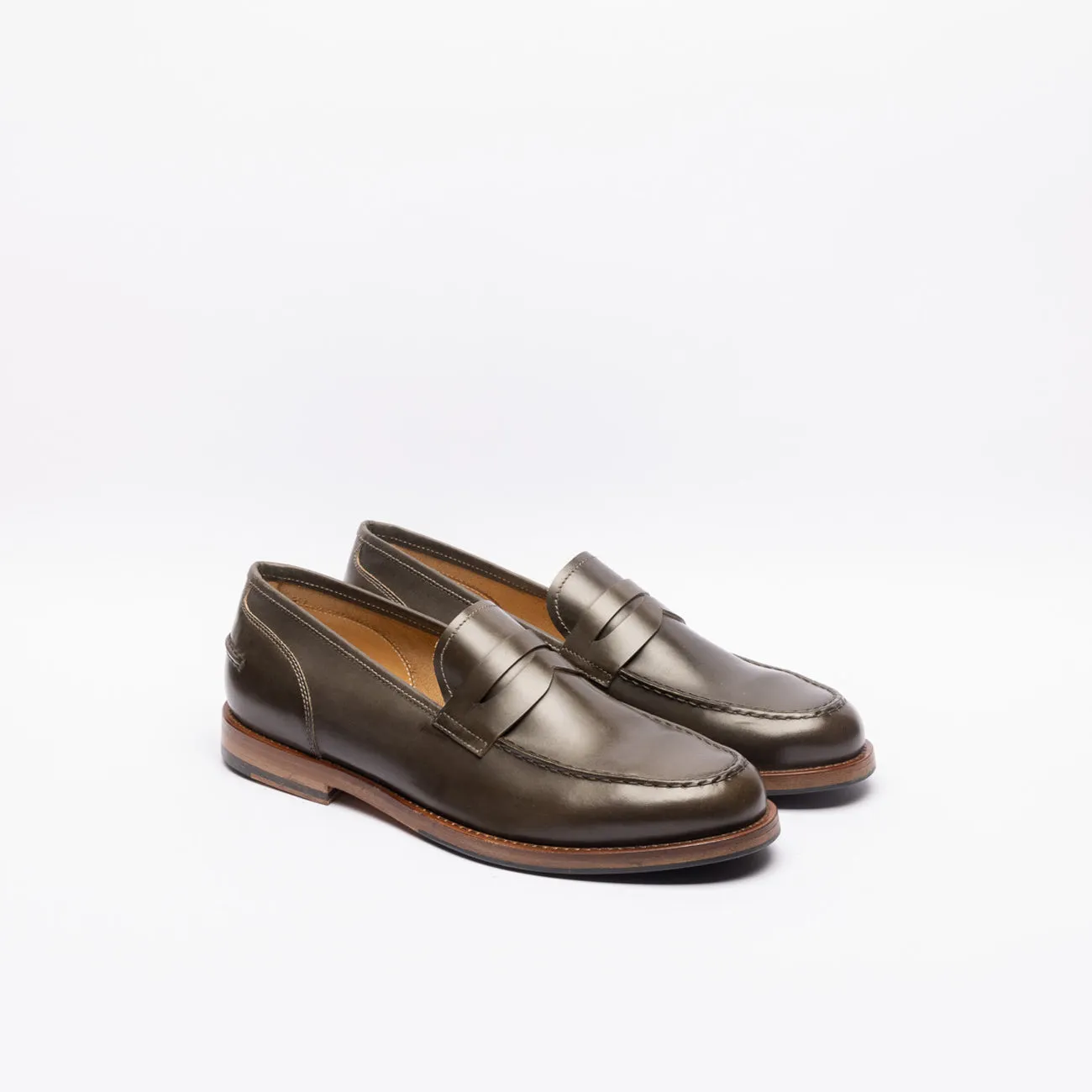 Mocassino penny Alberto Fasciani Zen 57020 in pelle grigia/marrone