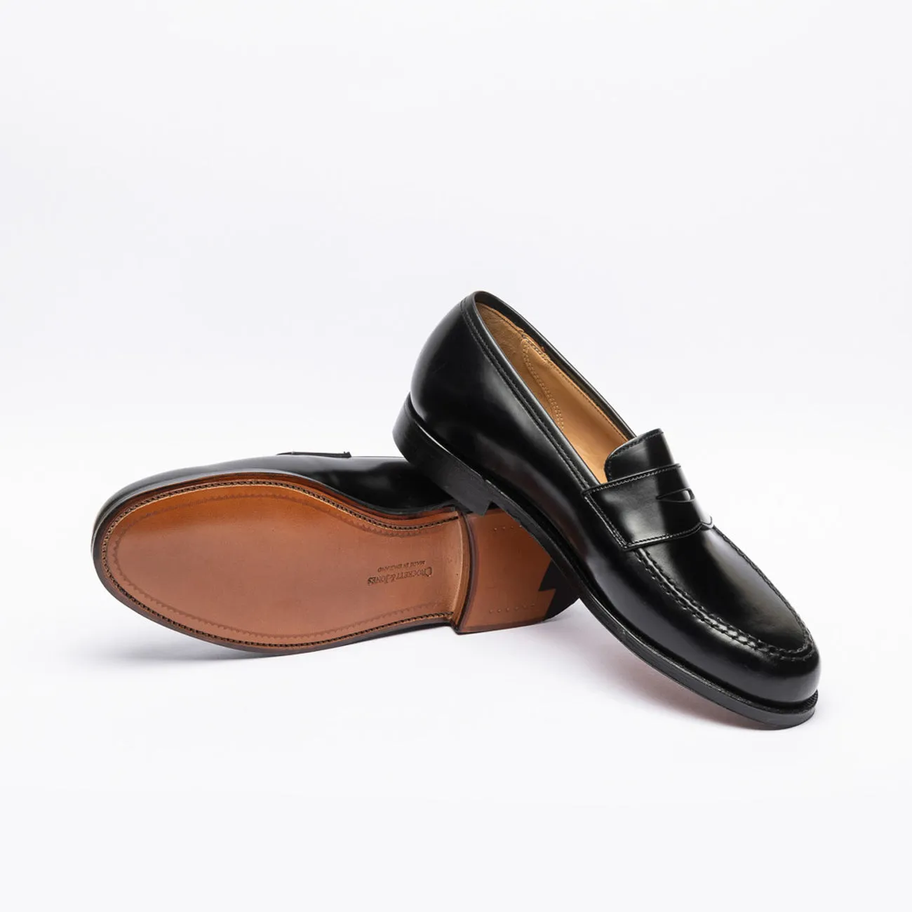 Mocassino penny Crockett & Jones Boston in pelle nera