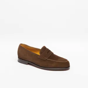 Mocassino penny John Lobb Lopez in camoscio marrone