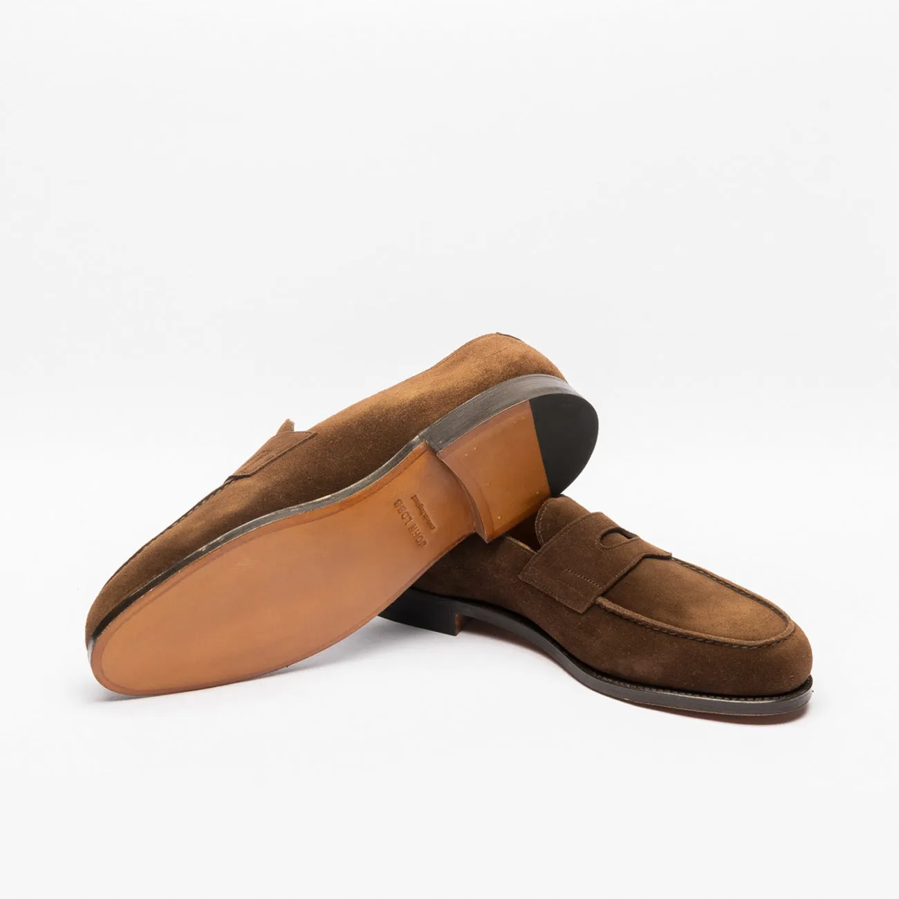 Mocassino penny John Lobb Lopez in camoscio marrone