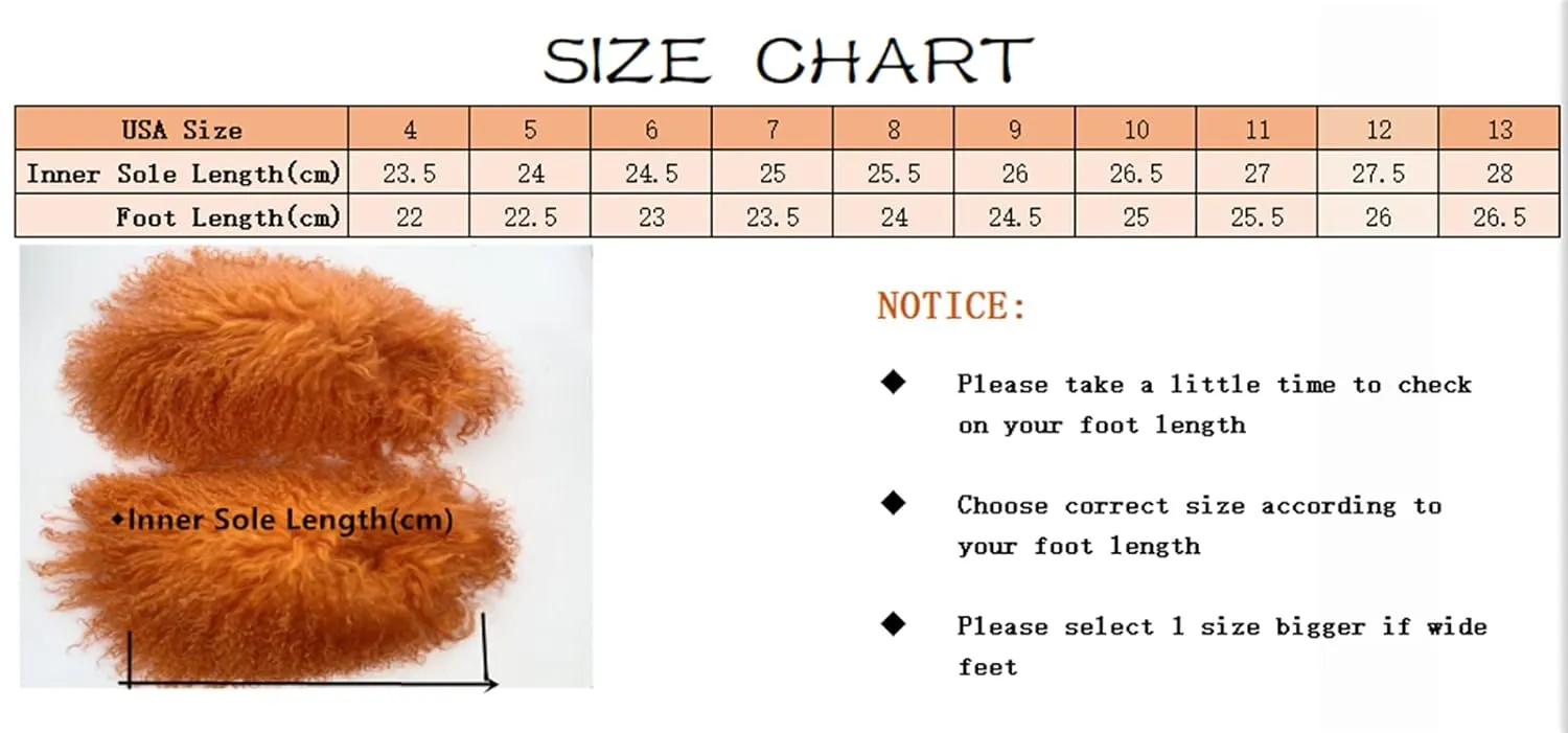 MSS1 Real Mongolian Sheep Fur Slippers Closed Toe For Women Girls Furry Big Fluffy Outdoor Beach Flat Luxury Slides Sliders With Tibetan Fur Long Curly Hair (9, Pink)
