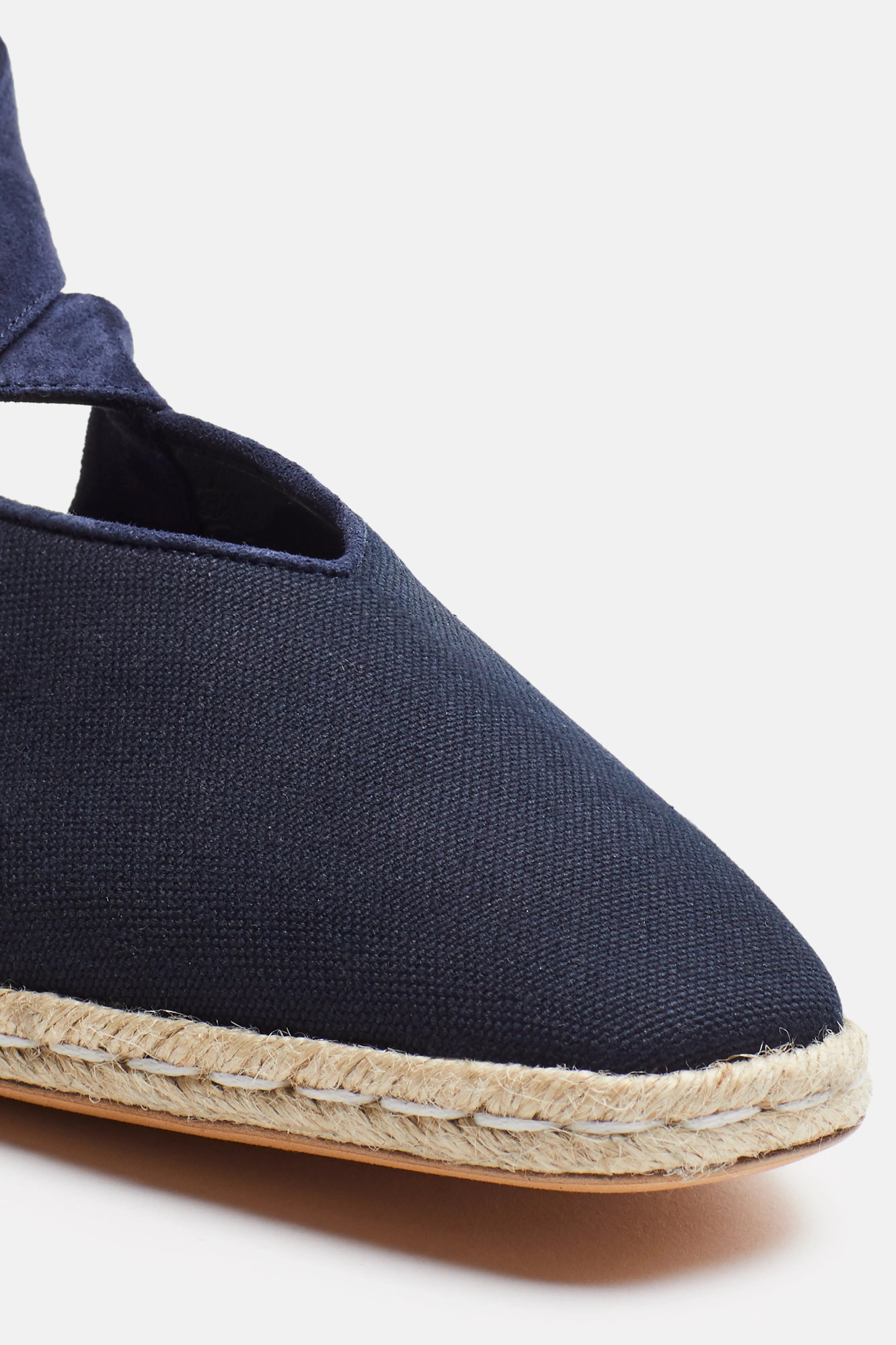 Open Flat Espadrille Sandal - Navy