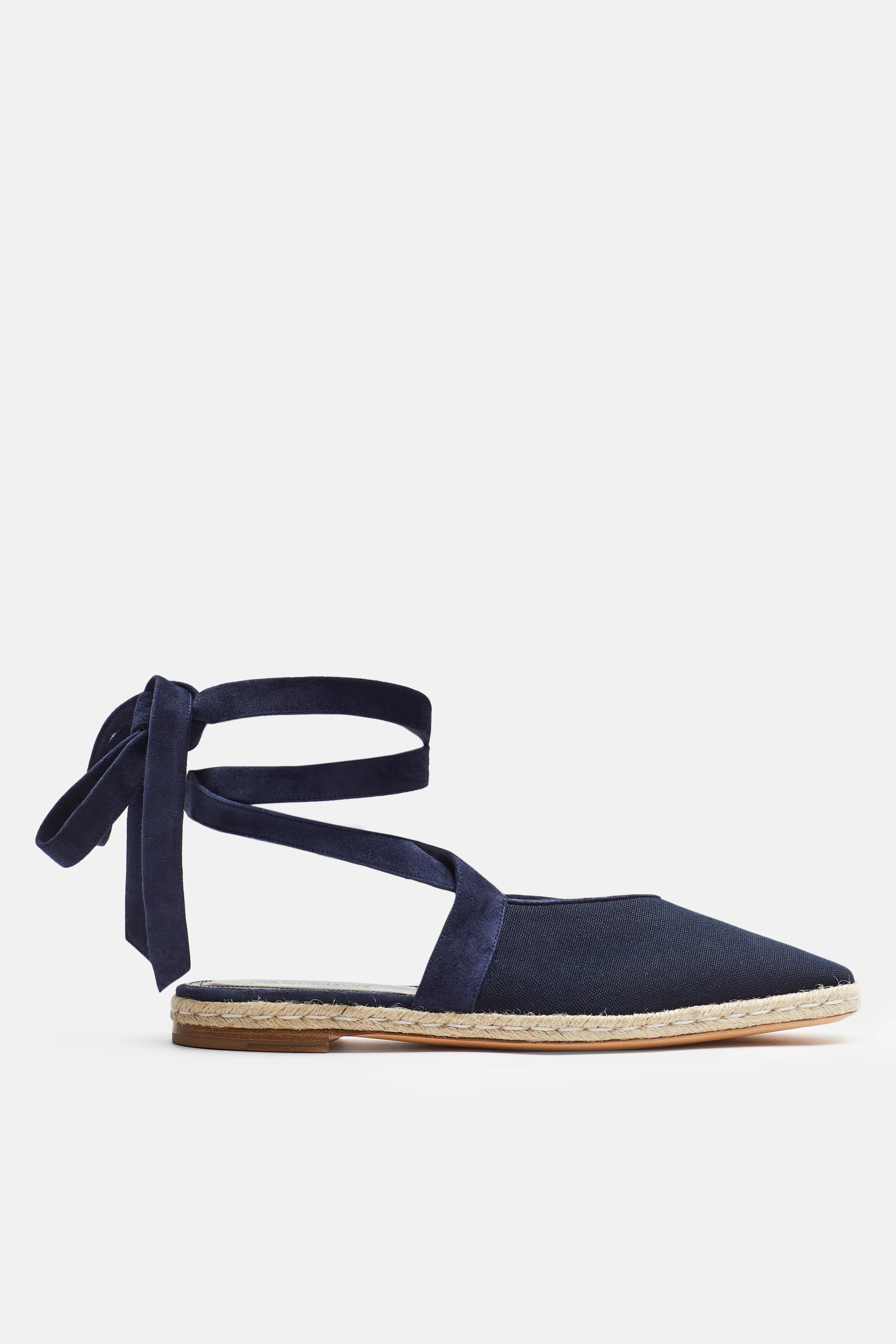 Open Flat Espadrille Sandal - Navy