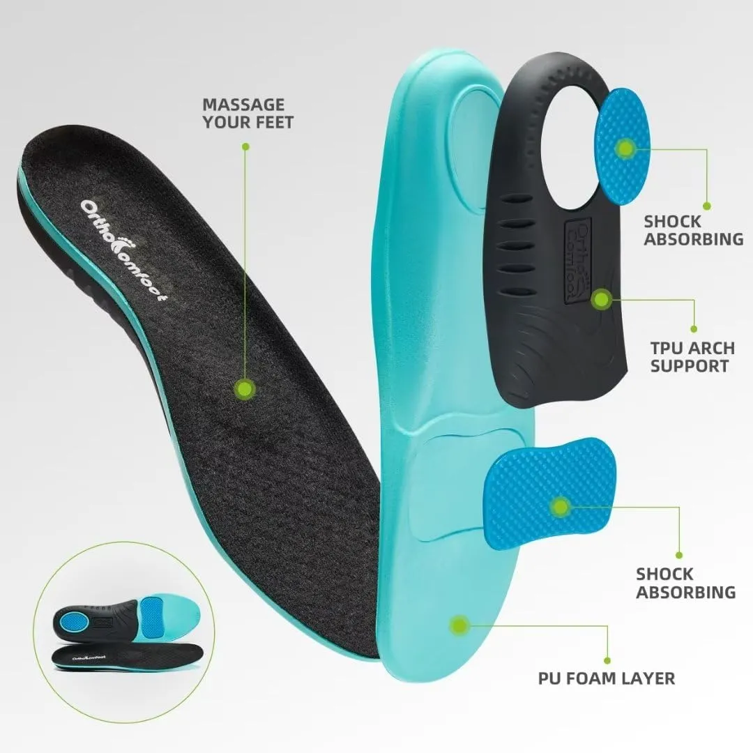 OrthoComfoot Men's Orthopedic Fashion Sneakers for Plantar Fasciitis: Comfortable Arch Support Walking Shoes for Flat Feet, Casual Orthotic Shoes for Foot and Heel Pain Relief