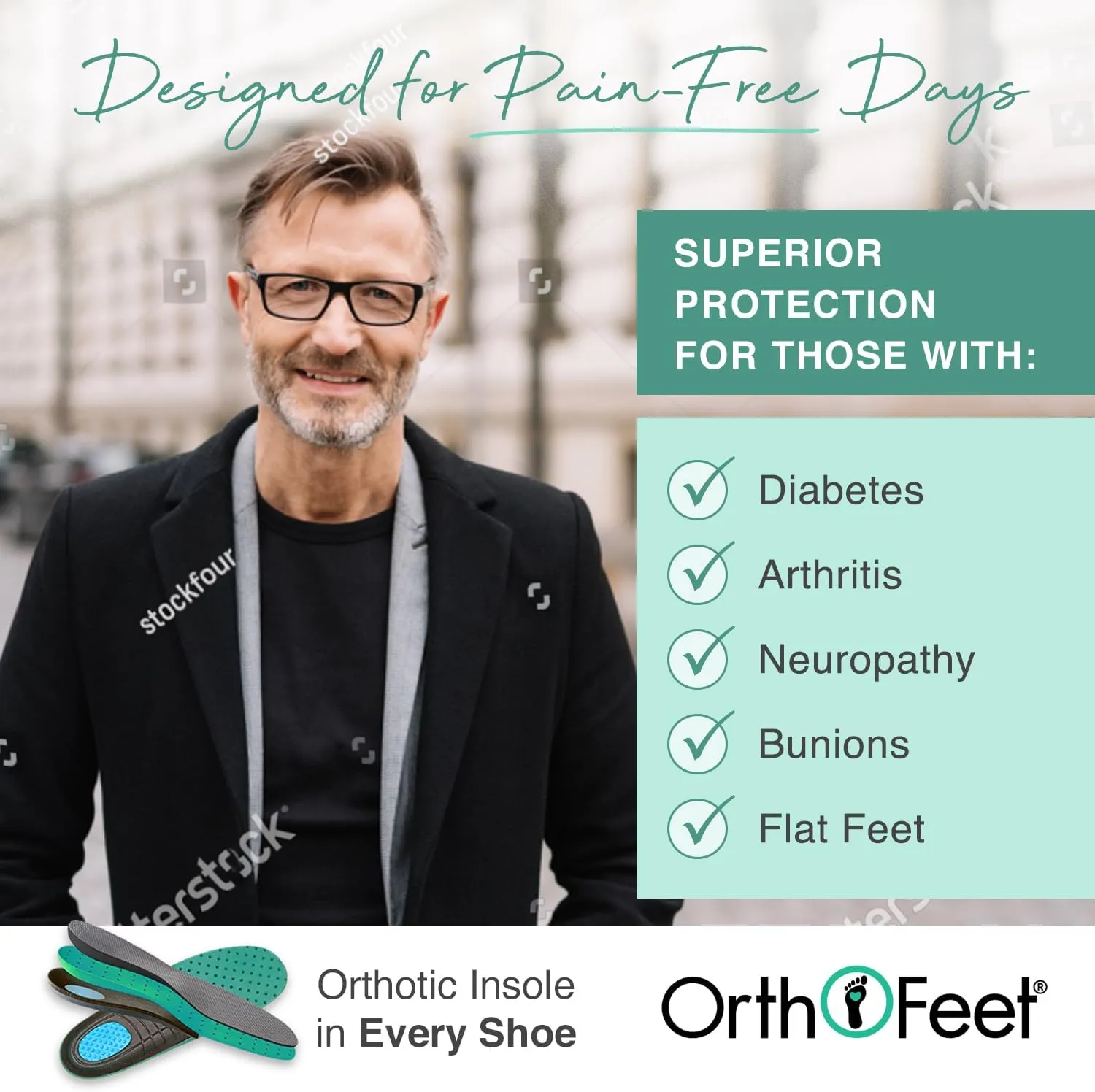 Orthofeet Men's Orthopedic Siron Hands-Free Casual Shoe