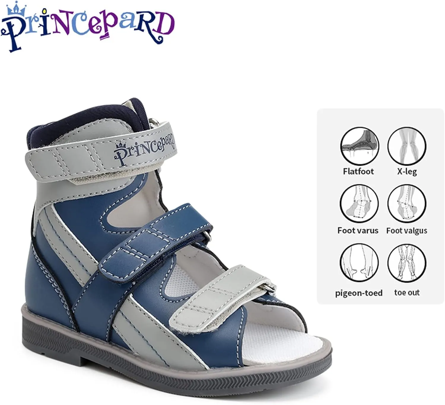 Orthopedic Sandals for Toddlers with High Back,Boys Corrective Shoes Ankle Brace and Arch Support