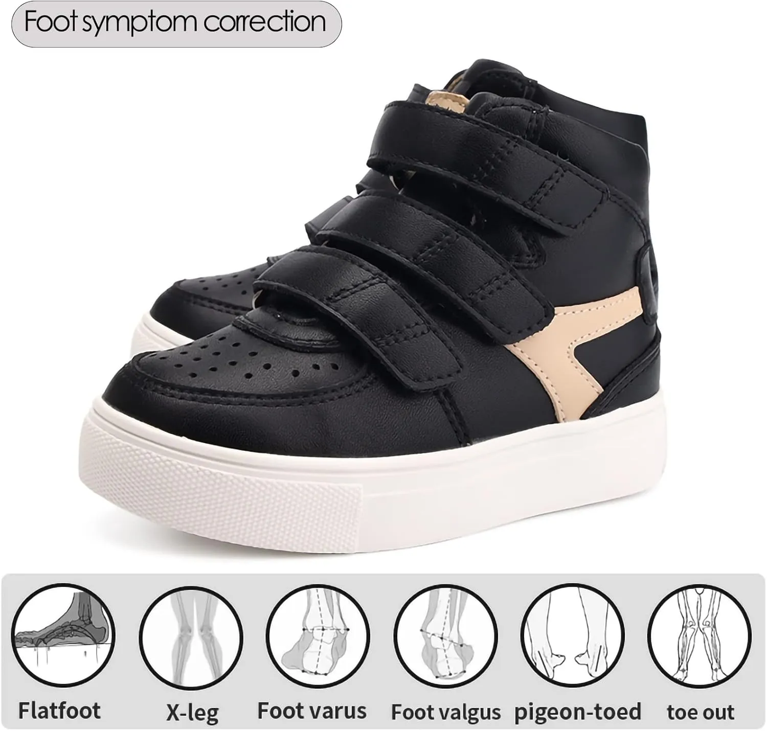 Orthopedic Shoes for Kids and Toddlers with Arch and Ankle Support,Correct and Prevent Flat Feet and Foot Varus/Valgus