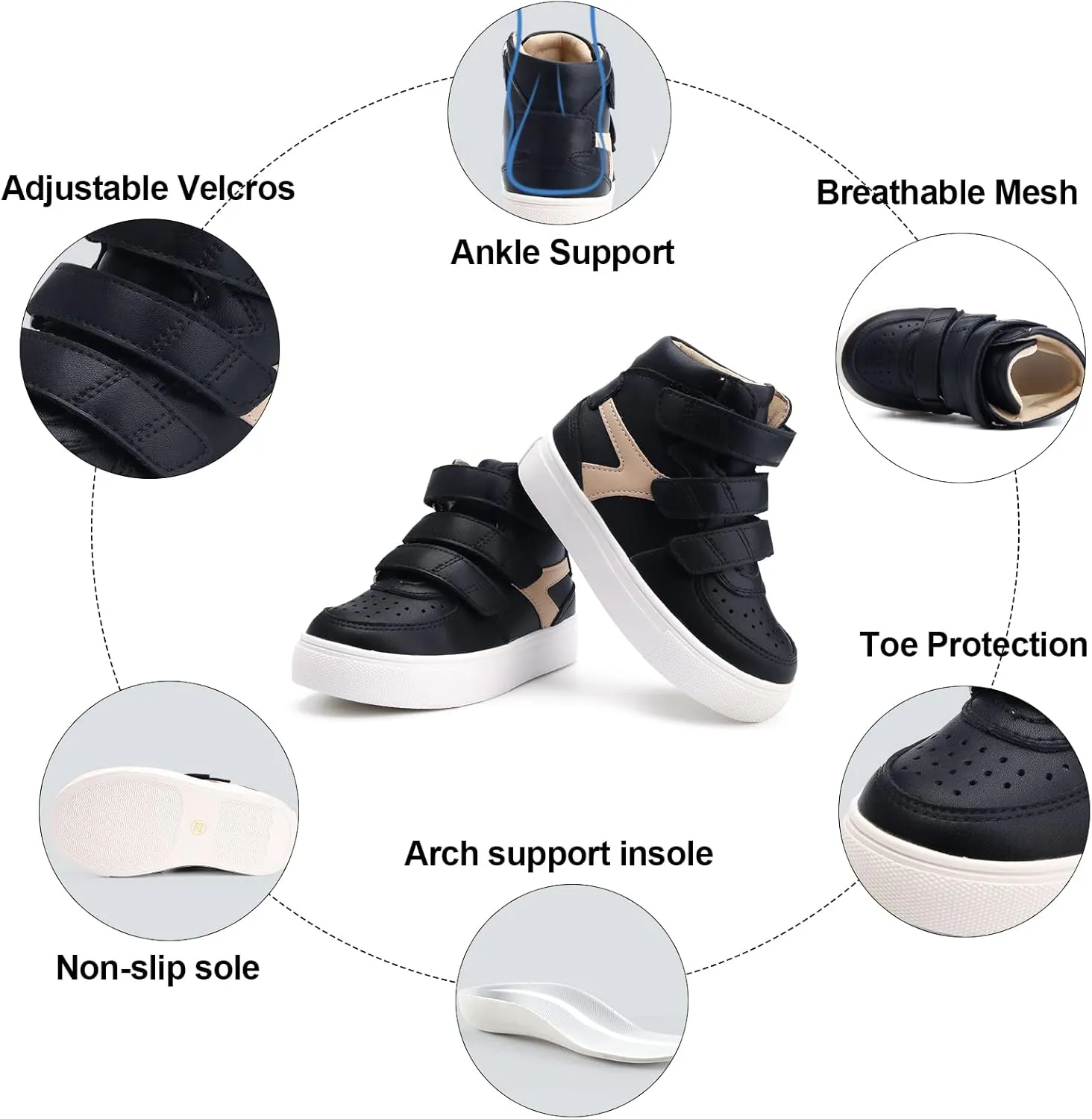 Orthopedic Shoes for Kids and Toddlers with Arch and Ankle Support,Correct and Prevent Flat Feet and Foot Varus/Valgus