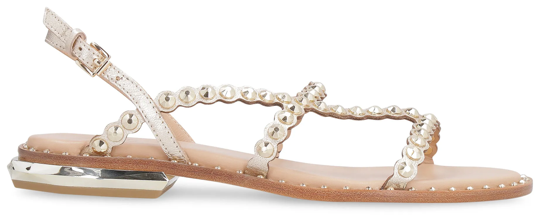 Paola studded leather flat sandals