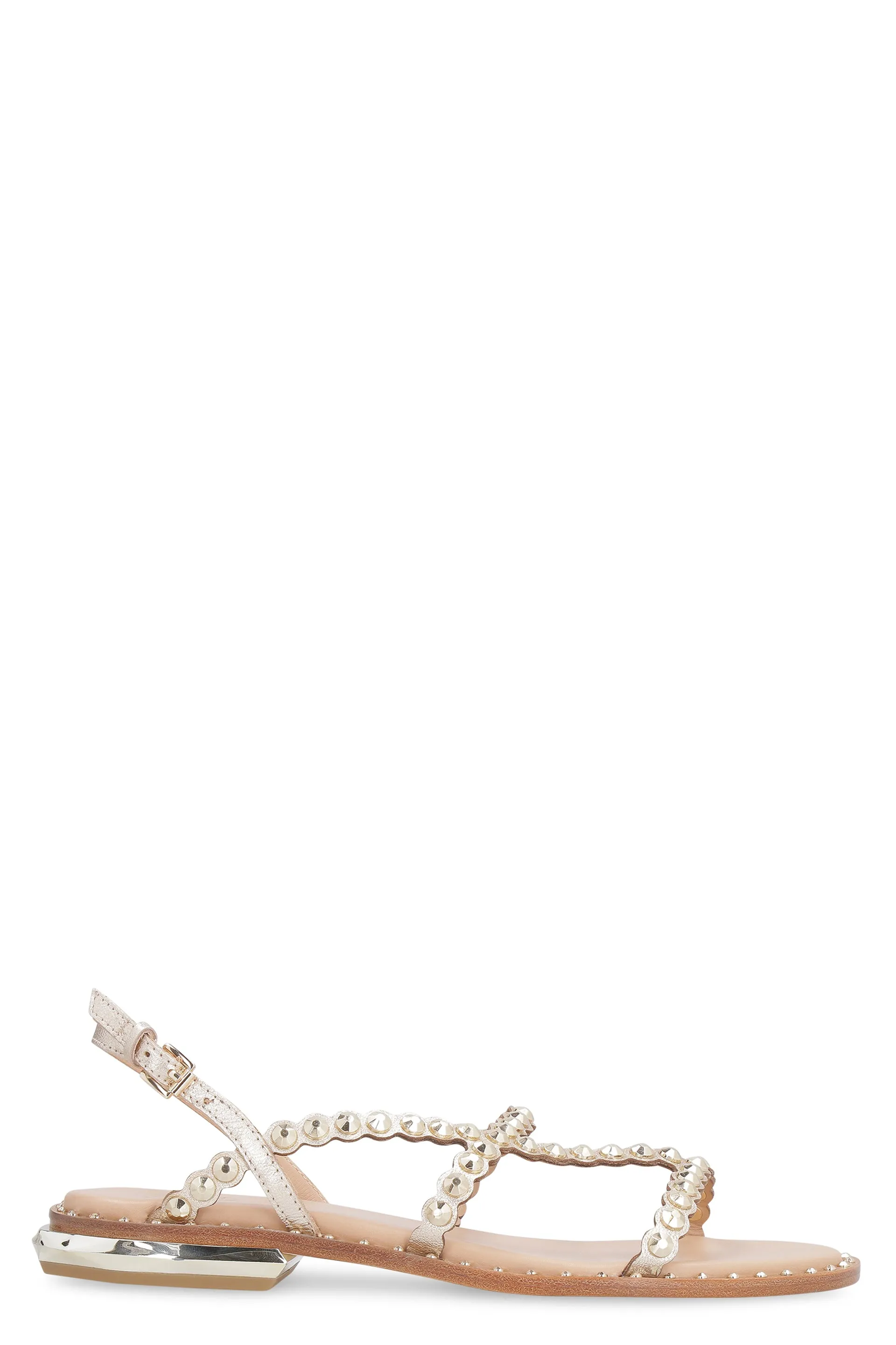 Paola studded leather flat sandals