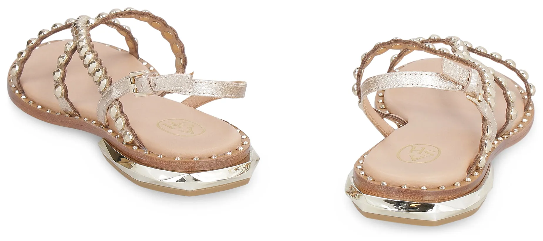 Paola studded leather flat sandals