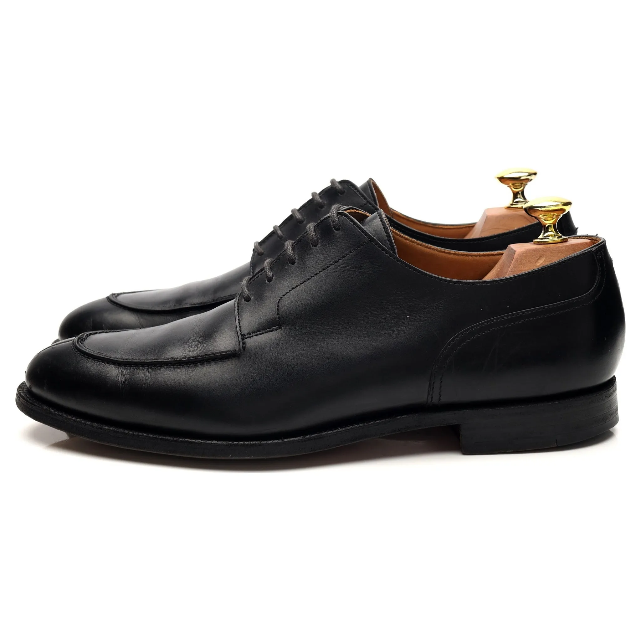 Peal & Co Black Leather Split Toe Derby UK 8.5 US 9.5 D