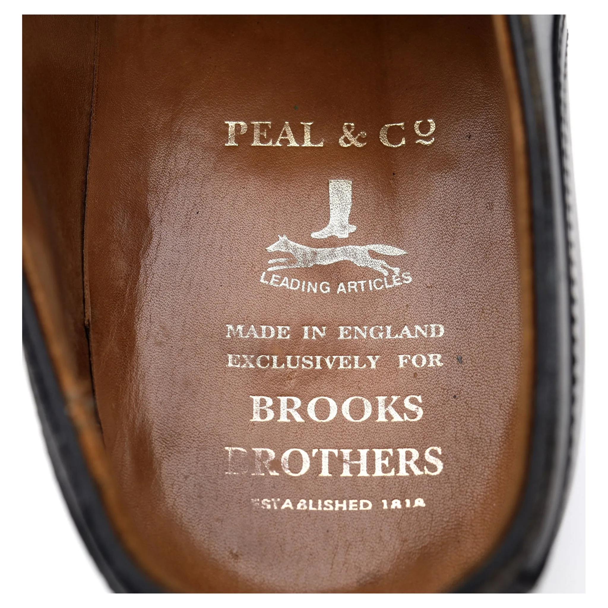 Peal & Co Black Leather Split Toe Derby UK 8.5 US 9.5 D