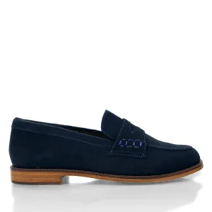 PENNY - Ante Azul Regina Romero Zapato Mocasin de Piso Para Dama en Piel