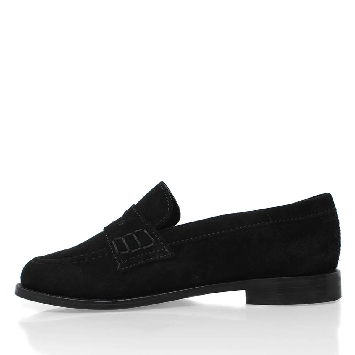 PENNY - Ante Negro Regina Romero Zapato Mocasin de Piso Para Dama en Piel