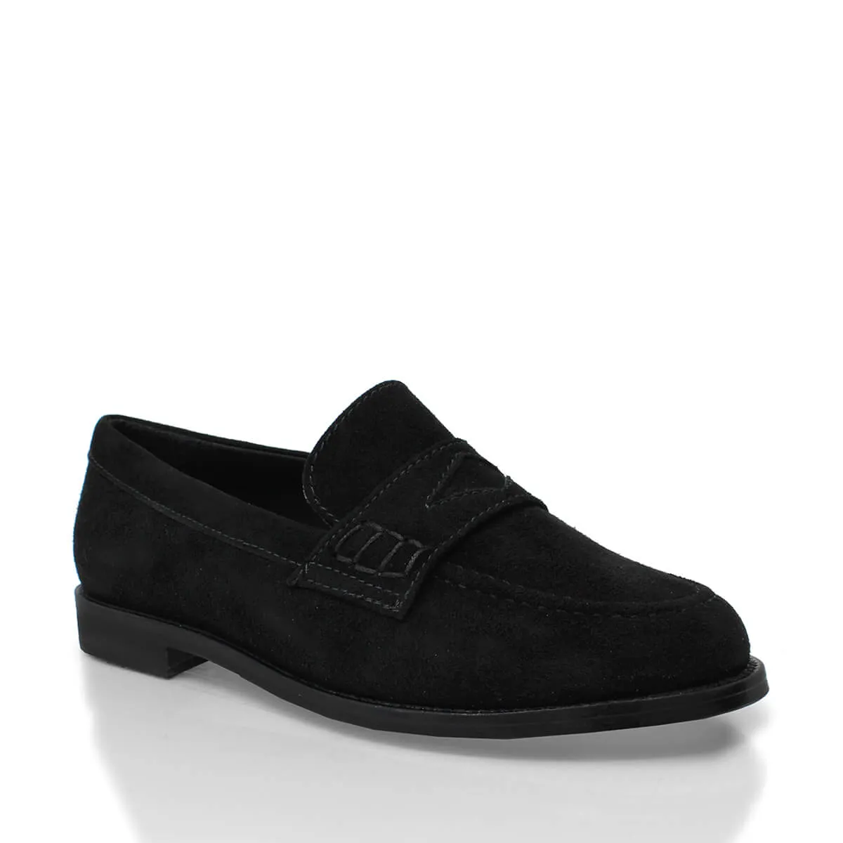 PENNY - Ante Negro Regina Romero Zapato Mocasin de Piso Para Dama en Piel