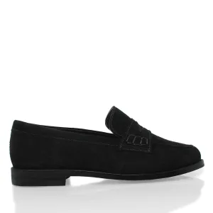 PENNY - Ante Negro Regina Romero Zapato Mocasin de Piso Para Dama en Piel